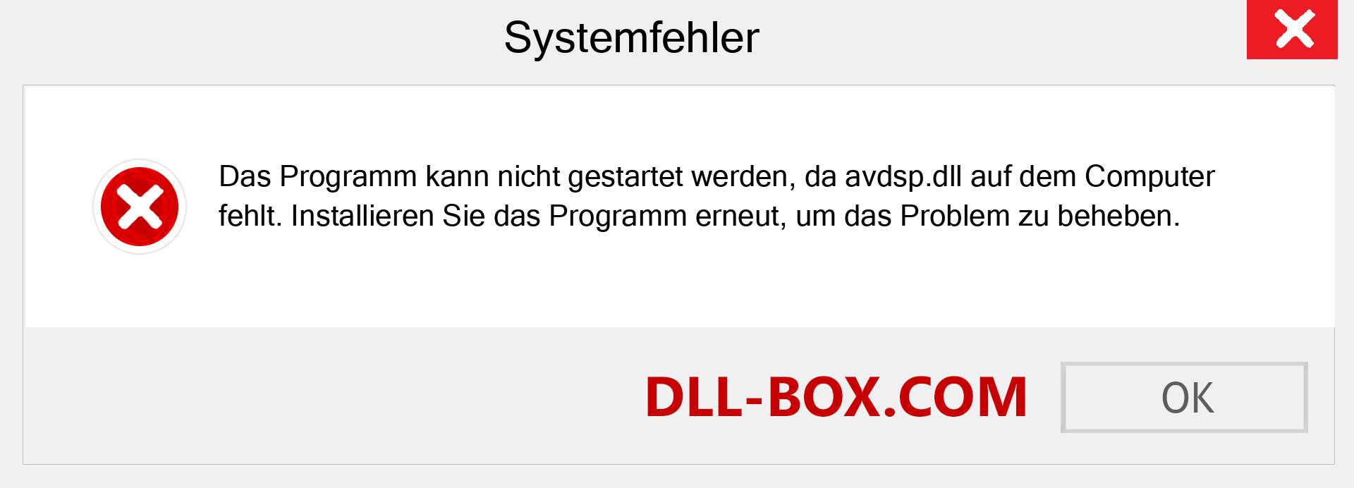 avdsp.dll-Datei fehlt?. Download für Windows 7, 8, 10 - Fix avdsp dll Missing Error unter Windows, Fotos, Bildern